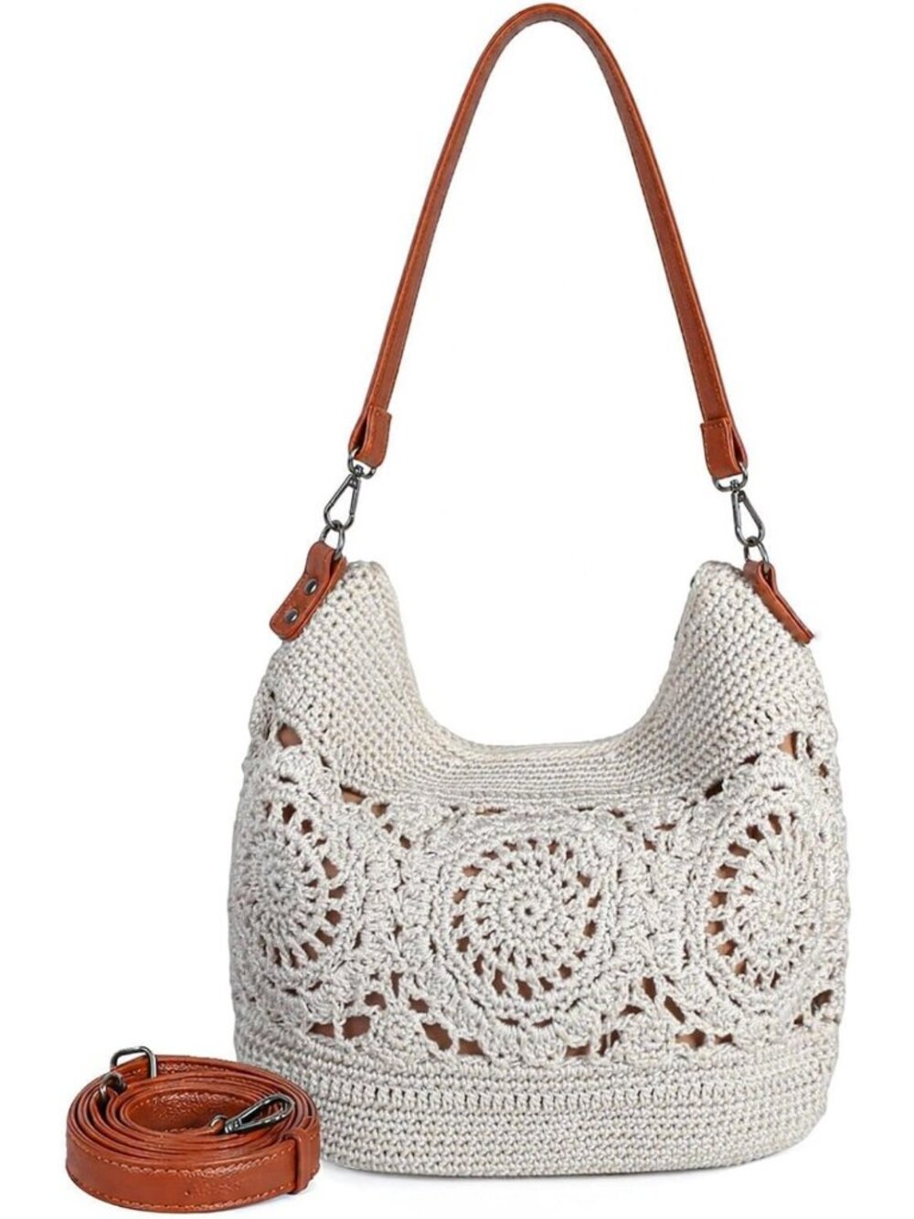 Handmade Boho Crochet Crossbody Bag | Large Tote Purse for Summer Beach & Travel